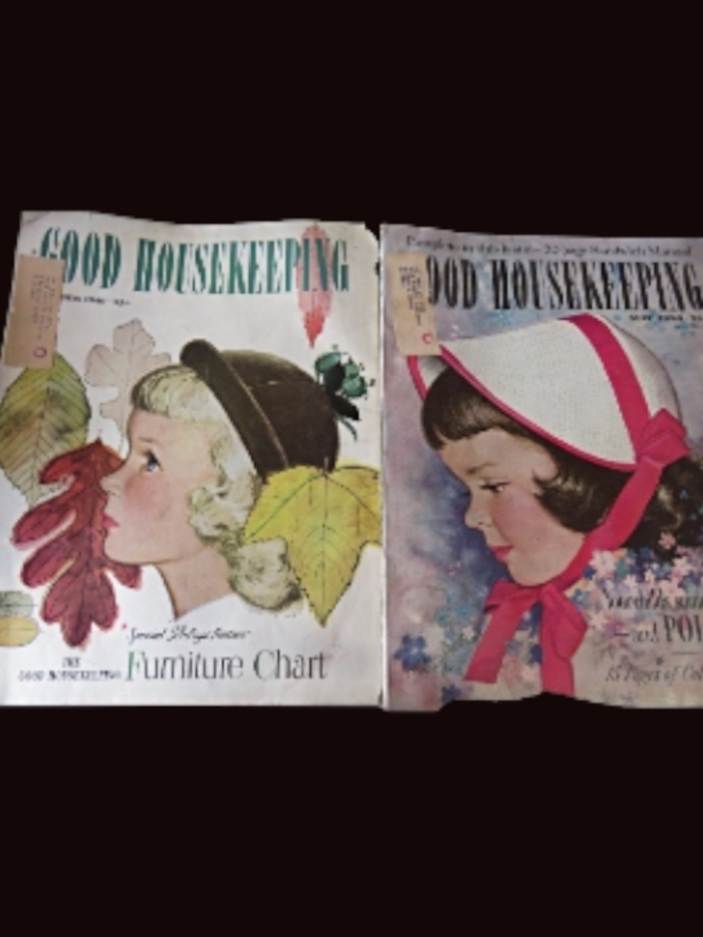 2 Vintage 1949 & 1950 GOOD HOUSEKEEPING Magazines